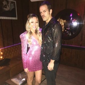 LOVERS + FRIENDS DRESS IN FUCHSIA & SILVER